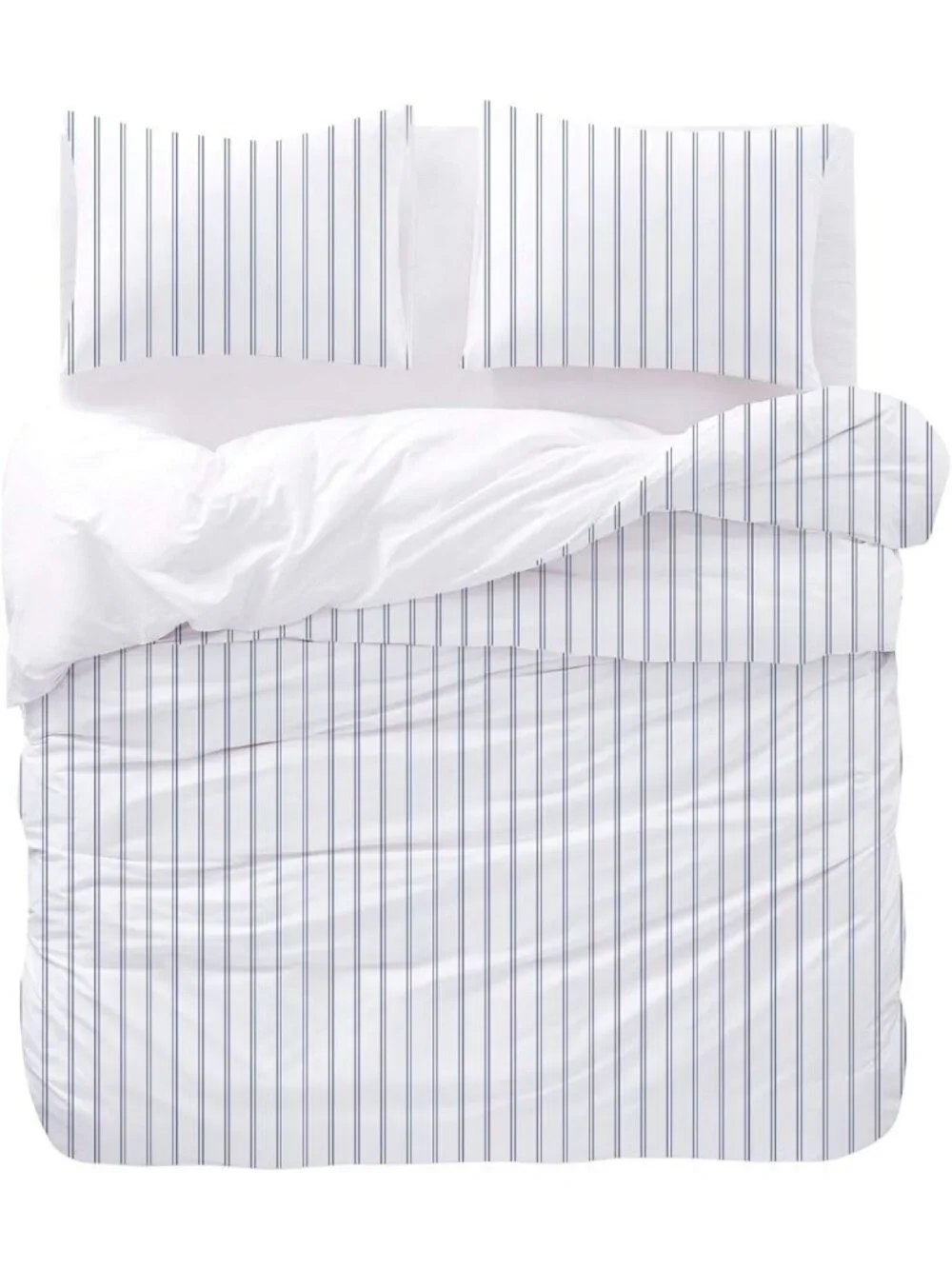 Striped Comforter Set - Soft Lightweight Bedding, Farmhouse Ticking Stripe